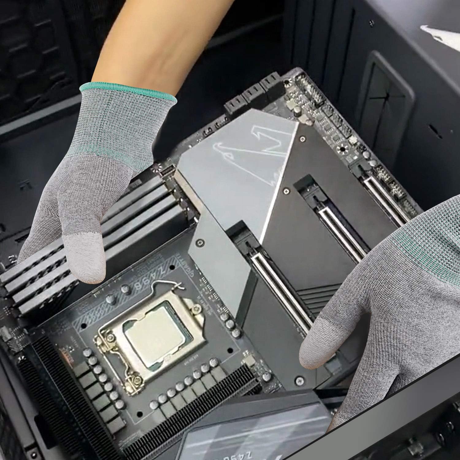JM-FUHAND Anti-static gloves,ESD Gloves for PC building,to protect the safety of computer installation and repair.
