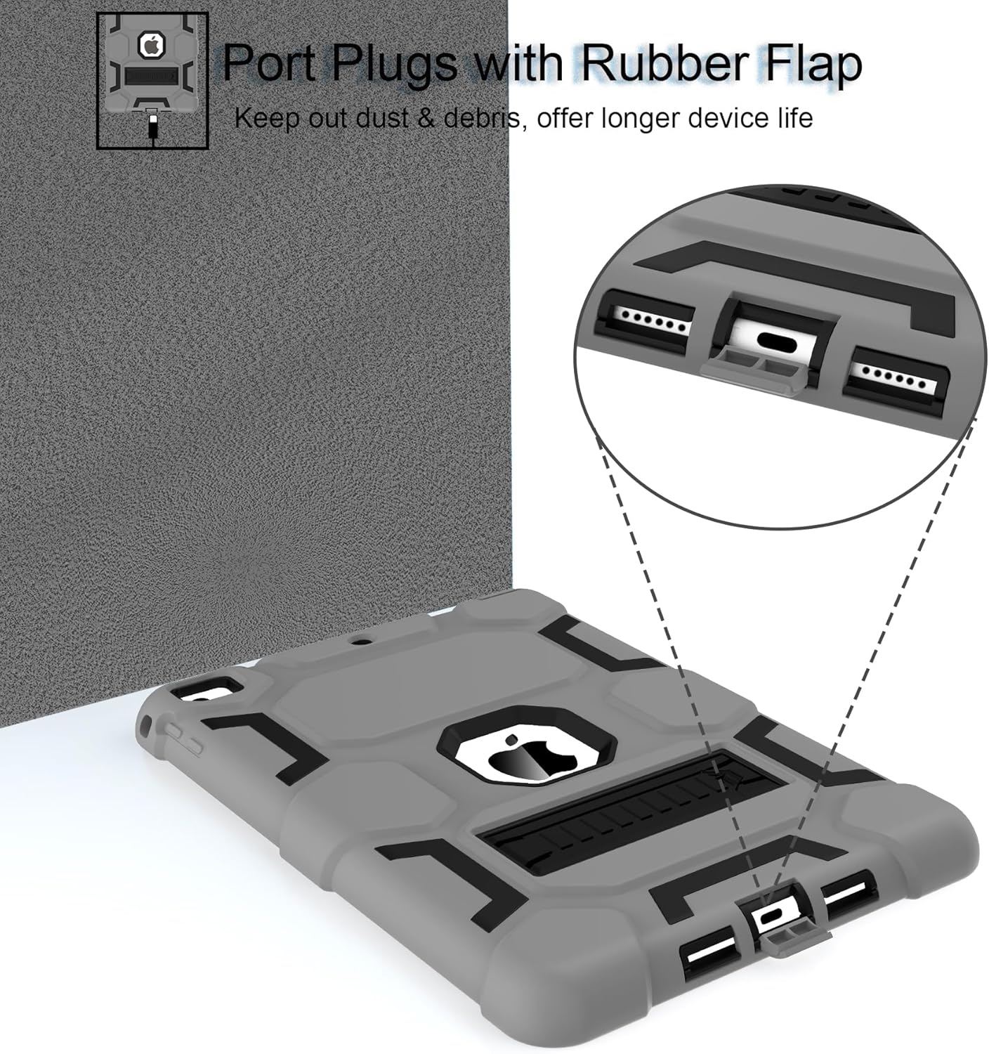 CCMAO Funda para iPad de 65 generación (9.7 pulgadas, 20182017), iPad Air de 2 generación (2014) con soporte, funda protectora híbrida a prueba de