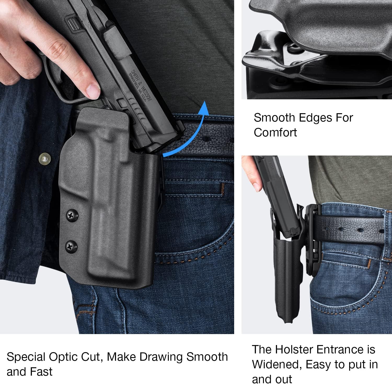 Compatible con Glock 43 Glock 43x, funda OWB compatible con G43 G43x, clip de cinturón ajustable de 360 grados, se ajusta a cinturón de 1.5