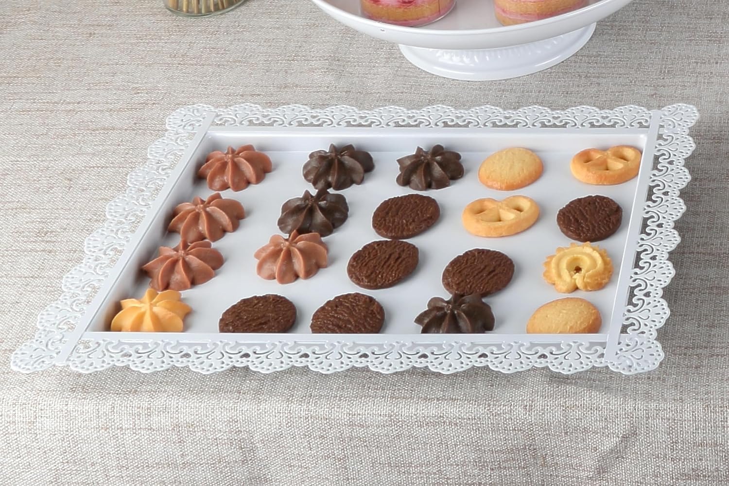 Juego de 6 soportes de metal para tartas para mesa de postre, juego de soporte para tartas y bandejas de mesa de postres y soporte escalonado para