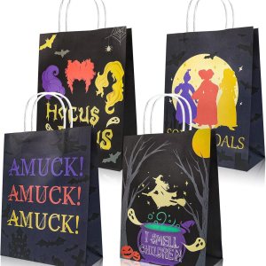 HOWAF 12 bolsas de regalo para fiesta de Halloween, bolsas de regalo de Hocus Pocus, I Smell A Children para regalos de fiesta de brujas de HOWAF 12 bolsas de regalo para fiesta de Halloween, bolsas de regalo de Hocus Pocus, I Smell A Children para regalos de fiesta de brujas de