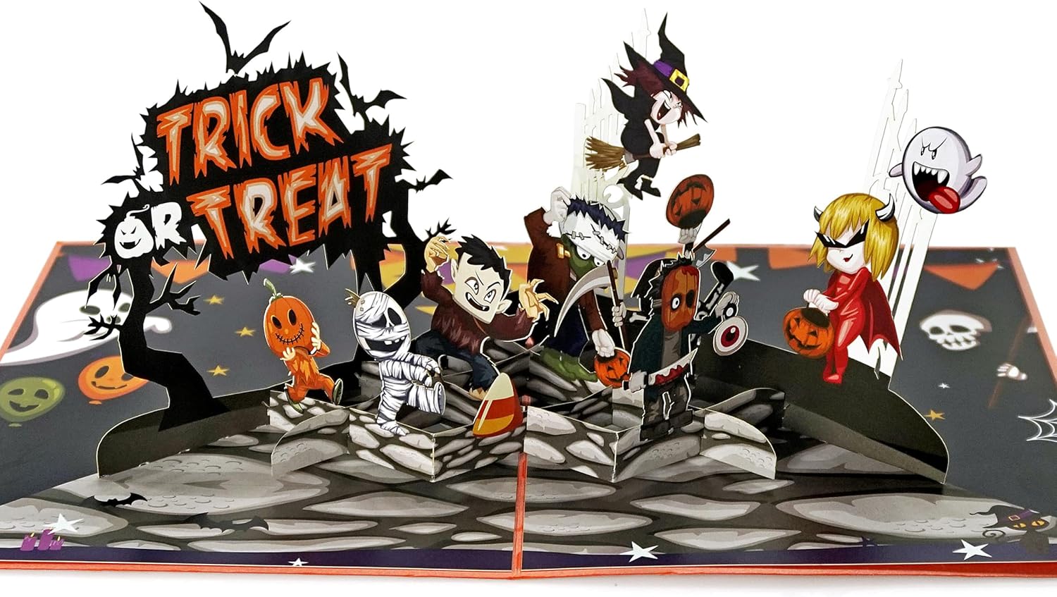 CUTPOPUP – Tarjeta de felicitación 3D de Halloween (truco o trato)