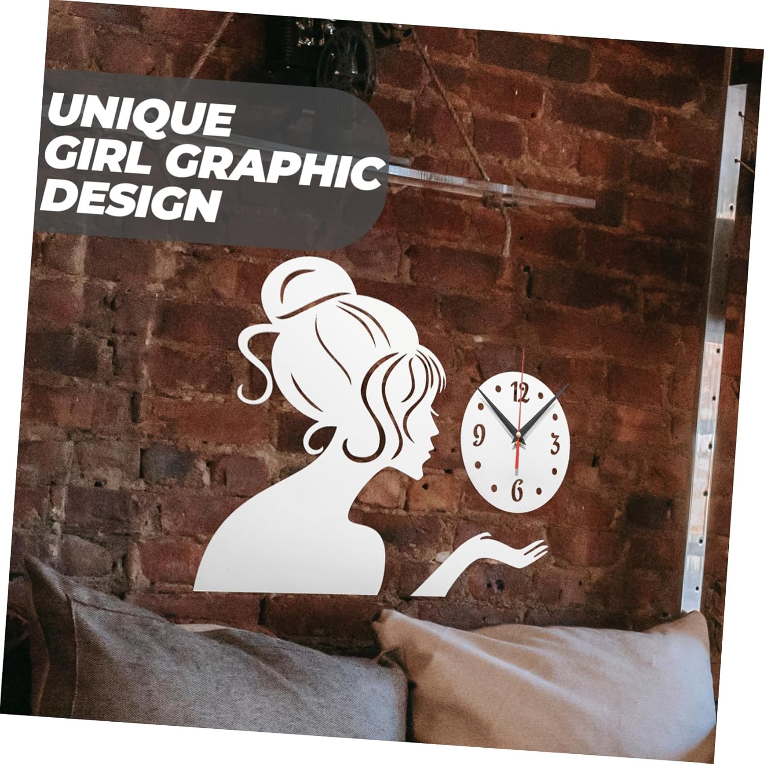 Garneck 5pcs Girls Mirror Wall Clock Home Decor Office Wall Clock Office decore Clock for Office reloj de pared Home Wall Decor DIY Acrylic Clock