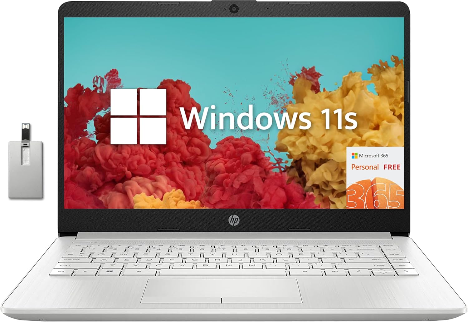 HP Premium Stream – Laptop BrightView HD de 14 pulgadas, Intel Celeron N4120, 16 GB de RAM, 64 GB eMMC, gráficos Intel UHD, cámara web HD, 1 año