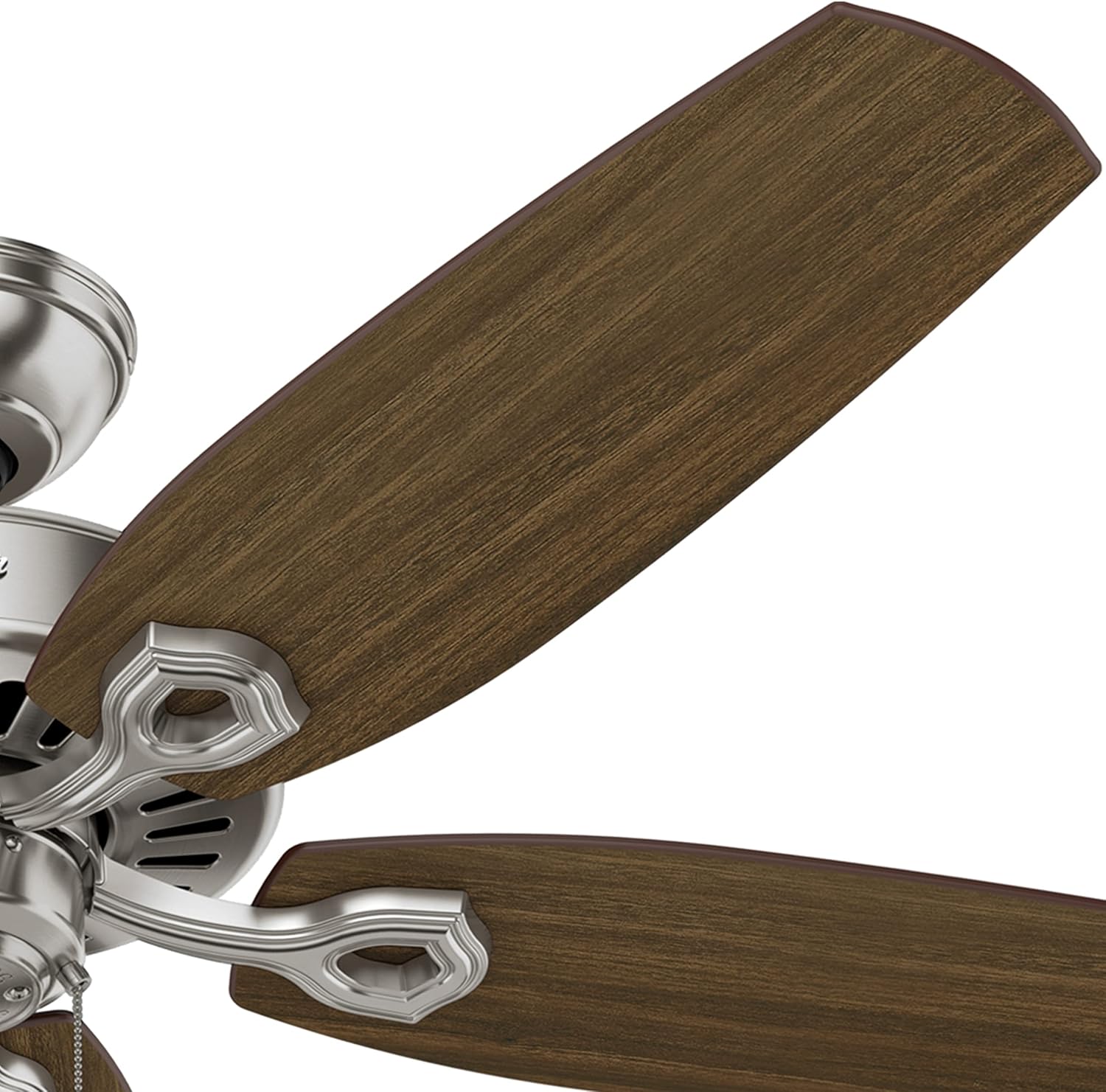 Hunter Fan Ventilador de techo de 52 pulgadas en níquel cepillado con aspas reversibles de cereza brasileña (renovado)