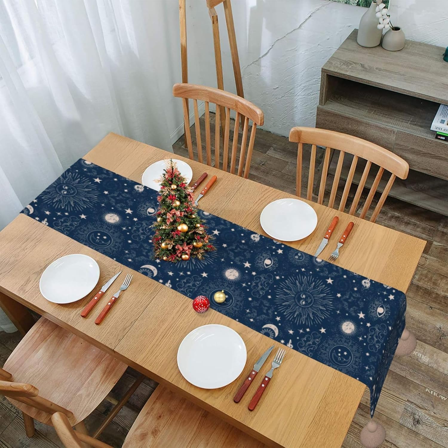 Space Galaxy Constellation Christmas Table Runner Dining Table Decor Christmas Decorations Indoor Home Decor Christmas Table Runners Xmas Navidad