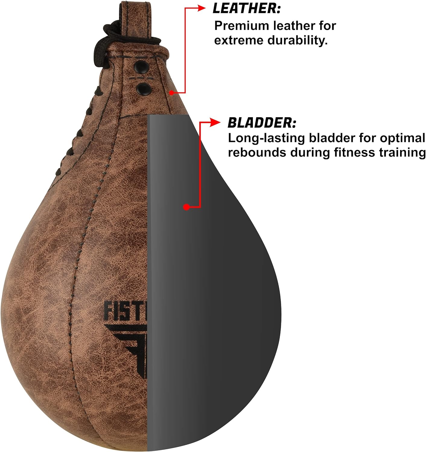 FISTRAGE Speed Bag Boxeo Pelota de Cuero MMA Muay Thai Entrenamiento Punching Dodge Striking Kit con colgante giratorio libre Entrenamiento