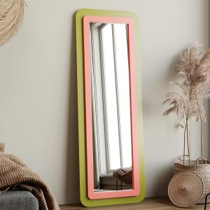 Honyee Espejo de longitud completa de 63 x 22 pulgadas, espejo rectangular con soporte de pie, espejo de pared con marco de madera para Honyee Espejo de longitud completa de 63 x 22 pulgadas, espejo rectangular con soporte de pie, espejo de pared con marco de madera para