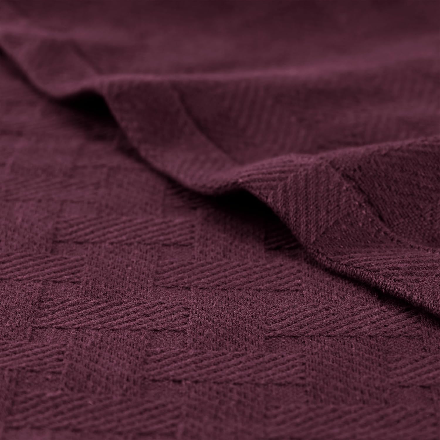 Manta 100% algodón Superior, textura diseño de tejido, para todas las estaciones, Algodón, Ciruela, gemelo