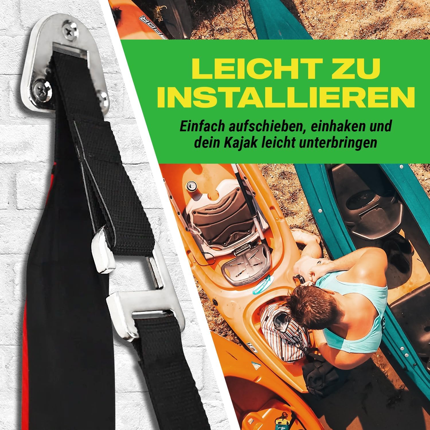 Estante de almacenamiento para kayak, correas acolchadas ajustables de alta calidad para kayaks, tabla de remo de SUP y tabla de surf para