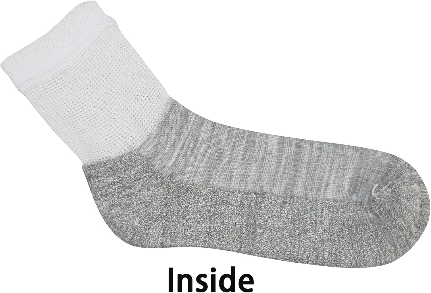 Yomandamor 4 pares de calcetines tobilleros diabéticos para hombre con puntera sin costuras y suela acolchada, talla L (tamaño de calcetines 10-13)