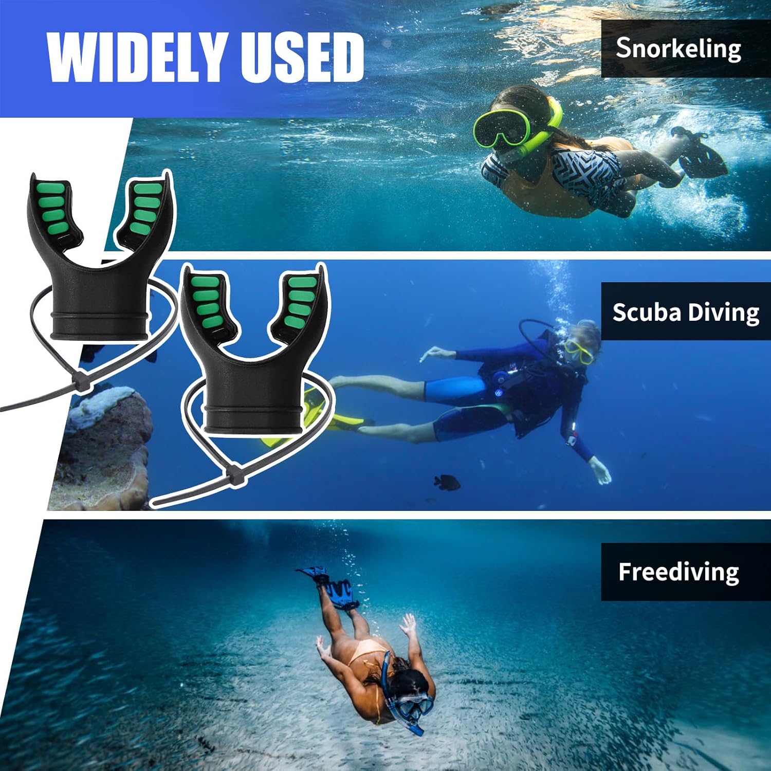 JUSTOOP Boquilla de buceo, boquilla de silicona para esnórquel de repuesto con lazo regulador, se adapta a la mayoría de los reguladores estándar,
