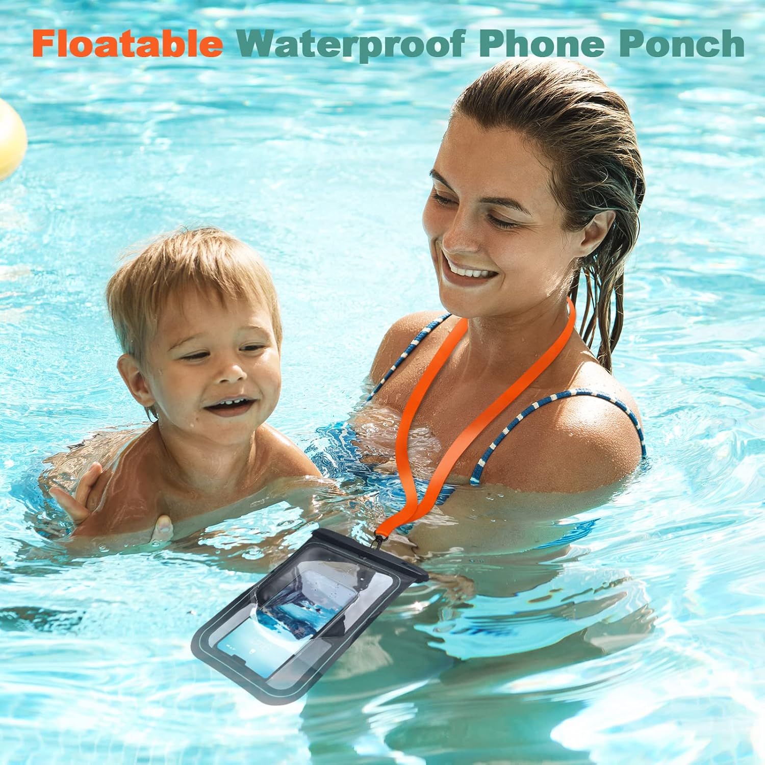 SUPFINE Bolsa flotante impermeable para teléfono, 2 unidades Funda grande impermeable para teléfono, bolsas secas universales para iPhone 14 Pro