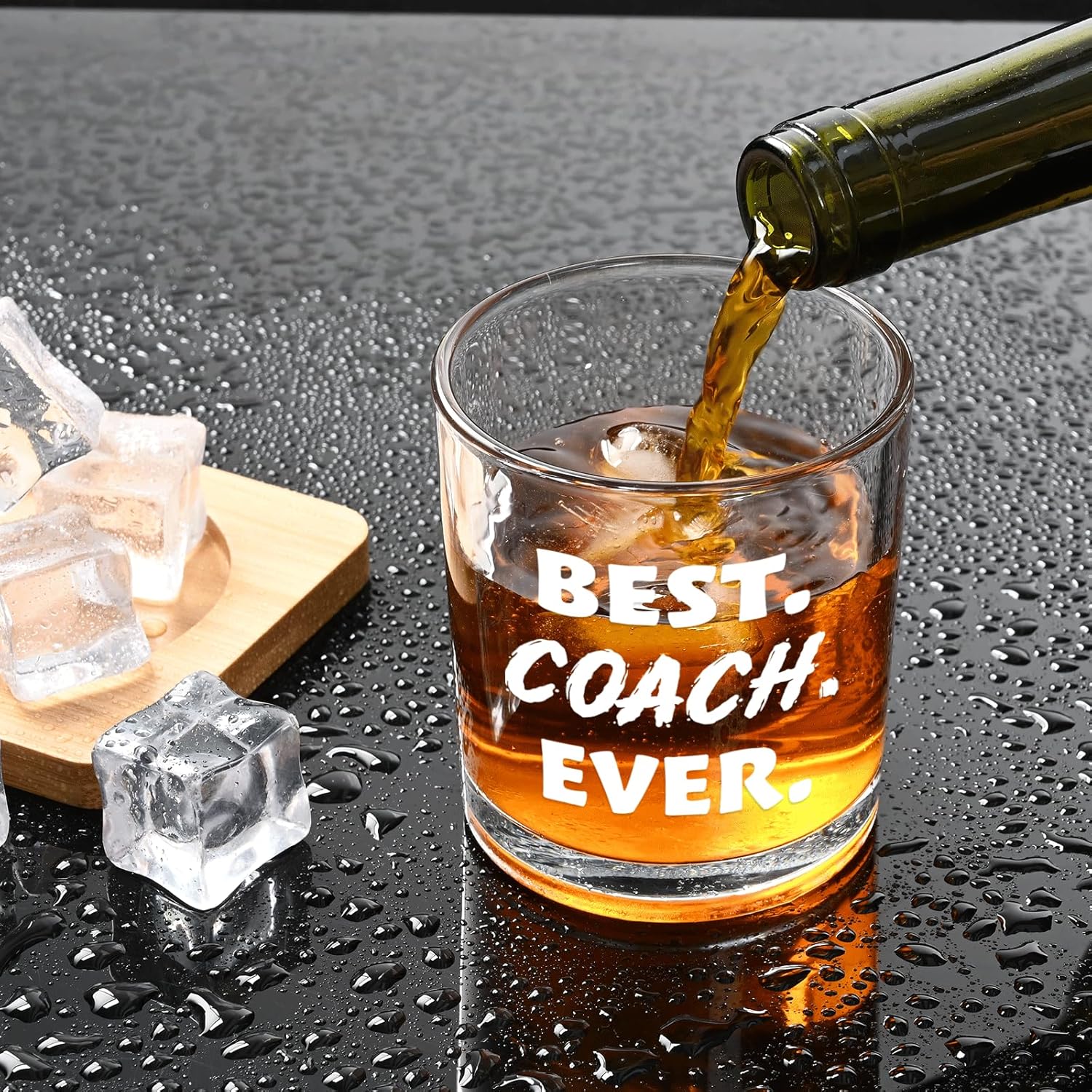 Modwnfy Best Coach Ever, vaso de whisky de 10 onzas, regalos de entrenador para hombres, regalos de entrenador de baloncesto, regalos de entrenador