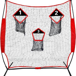 FLITURE Red de fútbol para lanzar, red de fútbol de 6 x 6 pies con tres bolsillos de objetivo, red de equipo de entrenamiento de fútbol para patio FLITURE Red de fútbol para lanzar, red de fútbol de 6 x 6 pies con tres bolsillos de objetivo, red de equipo de entrenamiento de fútbol para patio