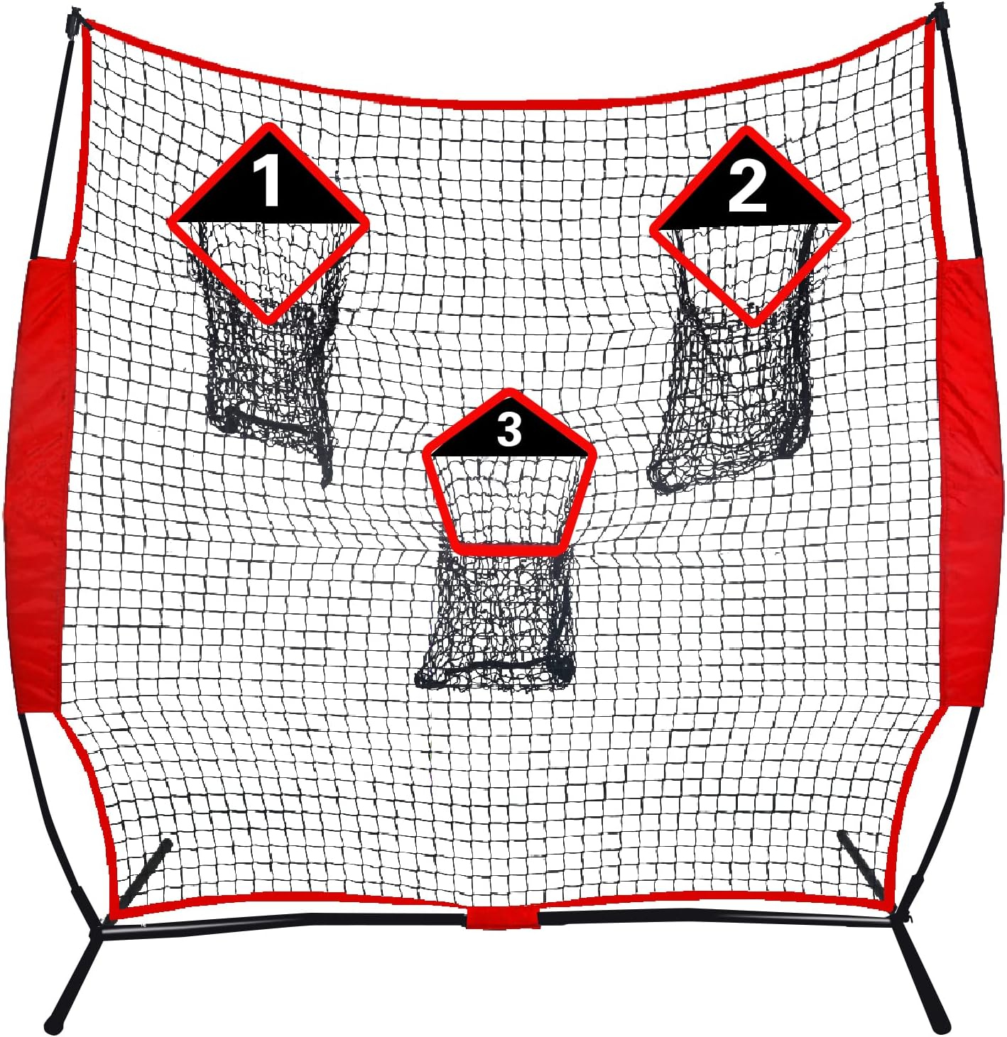 FLITURE Red de fútbol para lanzar, red de fútbol de 6 x 6 pies con tres bolsillos de objetivo, red de equipo de entrenamiento de fútbol para patio