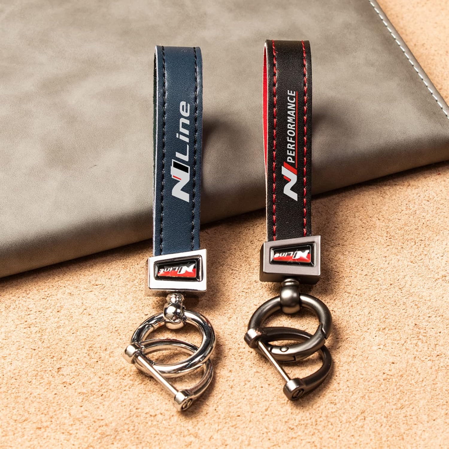 Gabonica Genuine Leather Car Keychain Key Chain Keyring Family Present