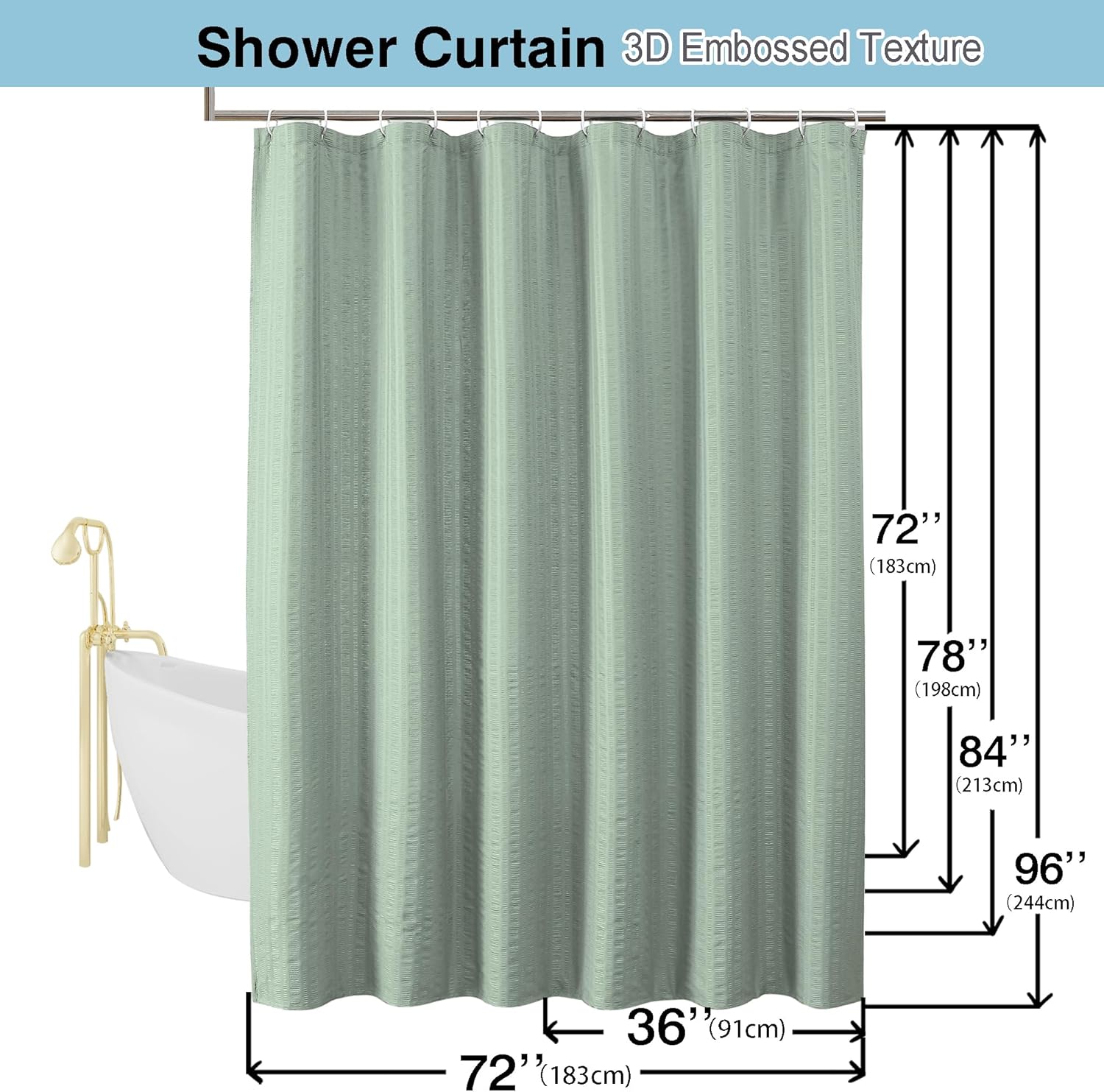 Cortinas de ducha verdes para baño