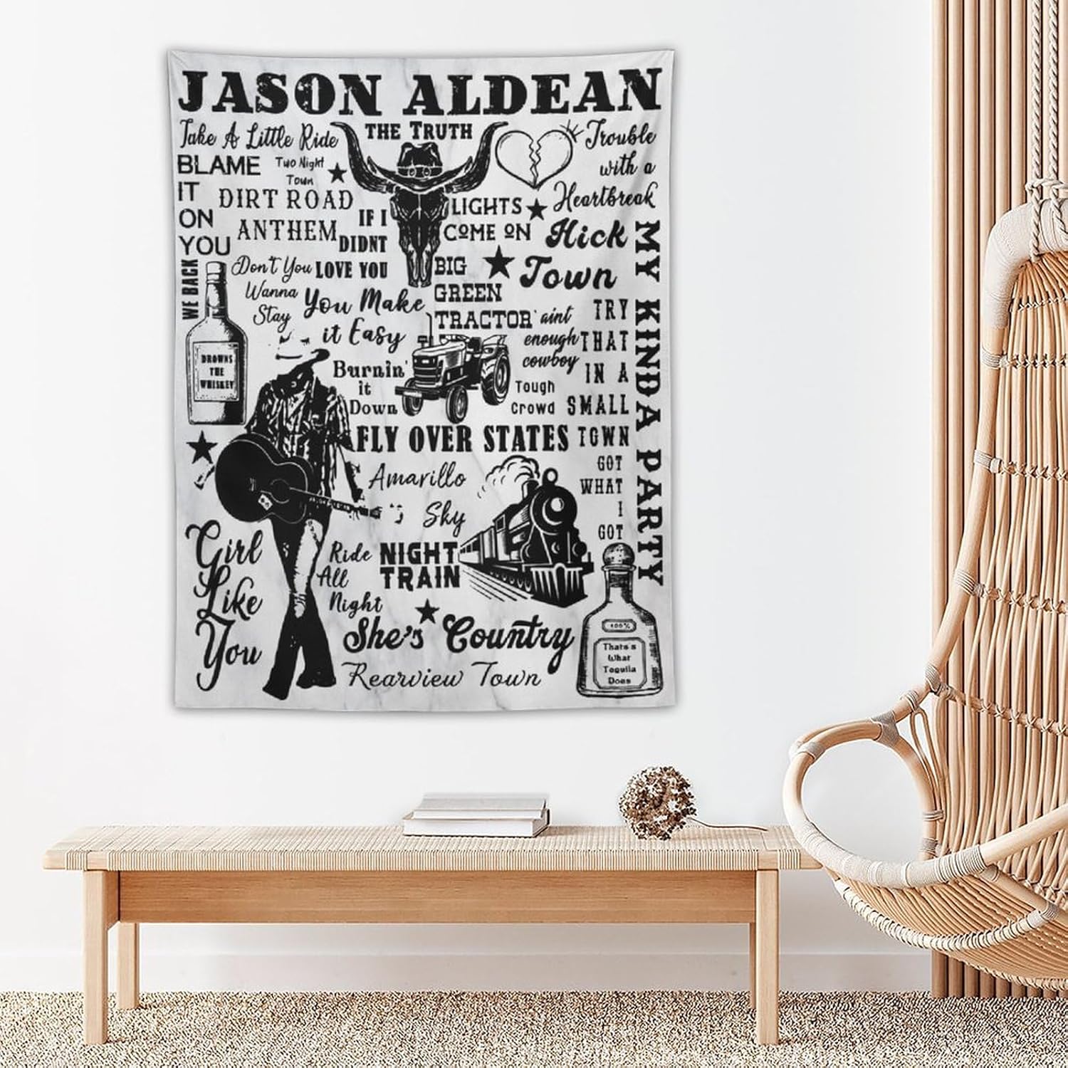 MUTIYAAR Trate That In A Jason – Tapices pequeños de ciudad aldea, pósteres estéticos, novedosos colgantes de pared, tapiz de pared para dormitorio,