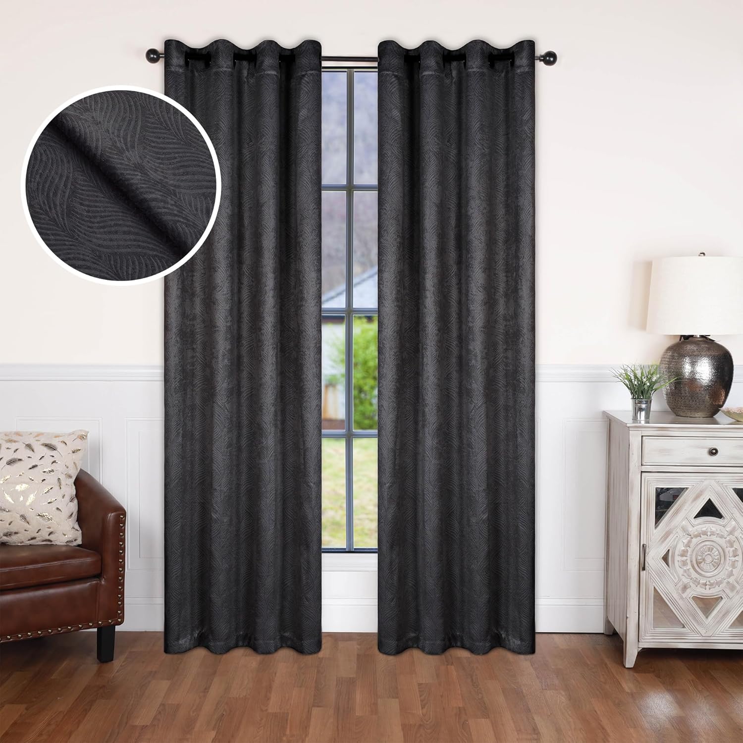 Waverly – Juego de 2 paneles de cortinas opacas con ojales térmicos de eficiencia energética, 52 x 84 pulgadas, color gris