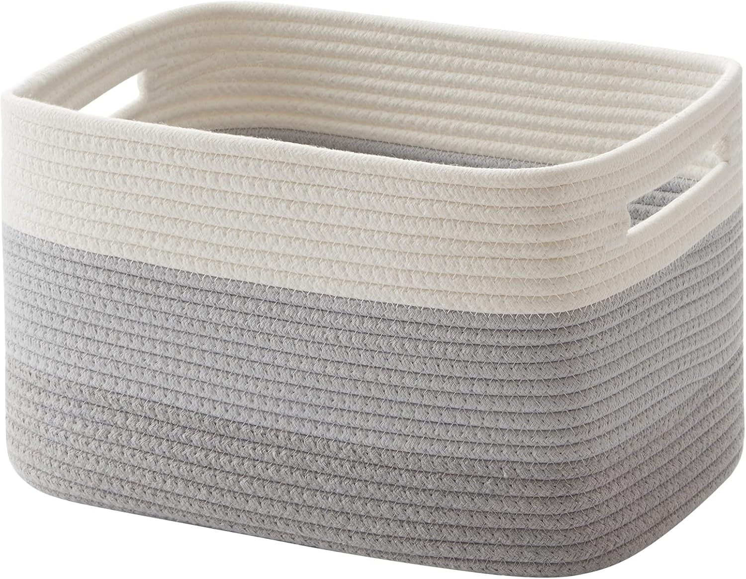 OIAHOMY Cesta de almacenamiento, cestas de almacenamiento para estantes, cestas de cuerda de algodón para almacenamiento, cesta tejida para