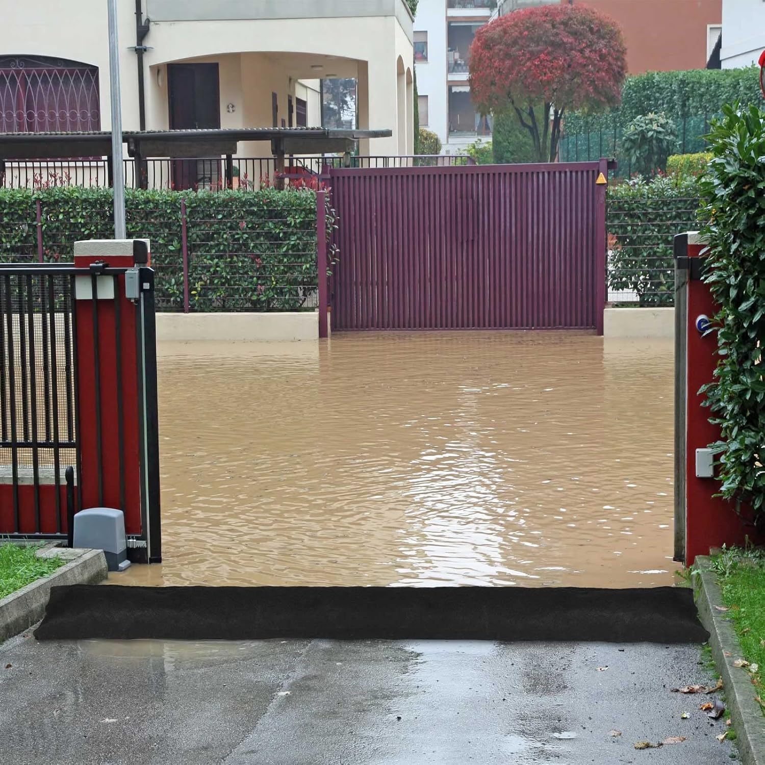 Water Barrier 10 ft x 6.5 in Flood Barrier for Home Reusable Absorbent Prevention Barrier Sandless Sandbag for Flooding Green Water Activated