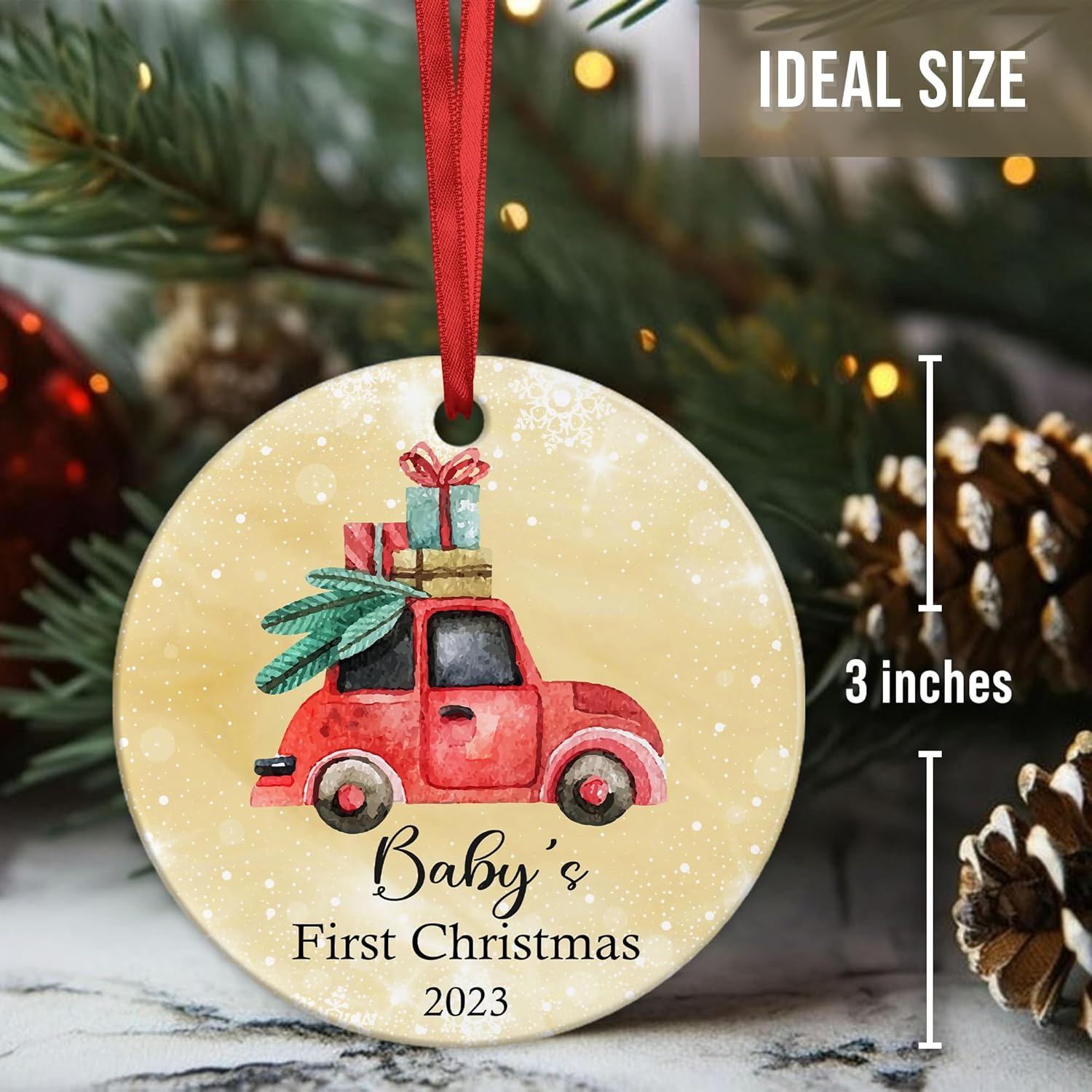 Adorno de Navidad de bebé 2023  Adorno de primera Navidad para bebé 2023, primer árbol de Navidad para bebé, niña, adorno de primera Navidad para