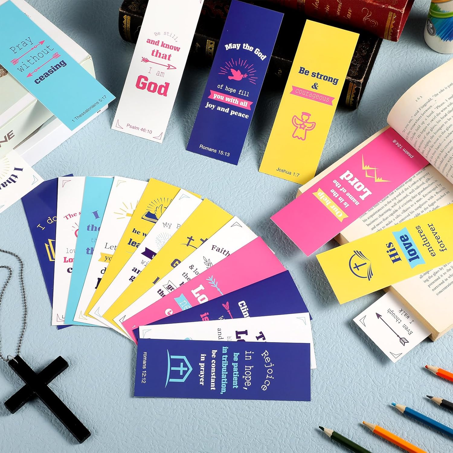 72 marcapáginas de escritura cristiana con versículos de la Biblia, marcadores inspiradores a granel, marcadores de fe positiva, clips de página de