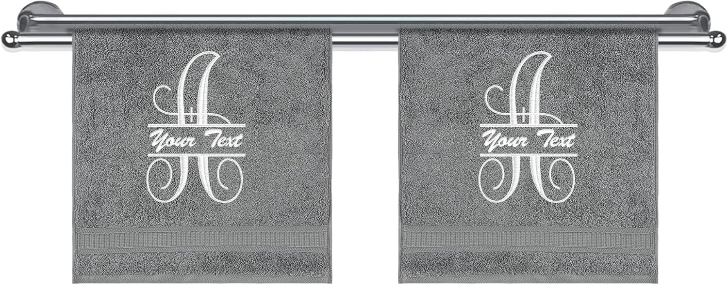 Toallas con monograma, lujosas toallas personalizadas de algodón turco genuino para baño, cocina, hotel, spa, gimnasio y dormitorio universitario,