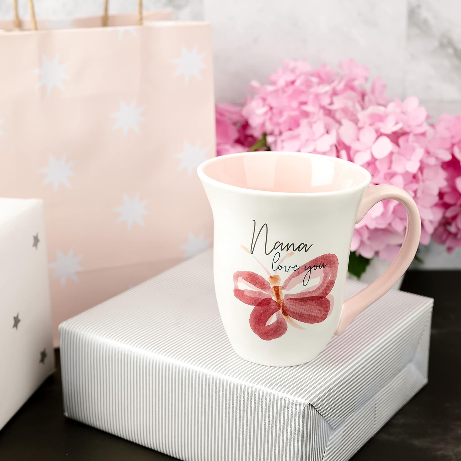 Pavilion – Taza de café grande de 16 onzas, Nana Love You Watercolor Butterfly