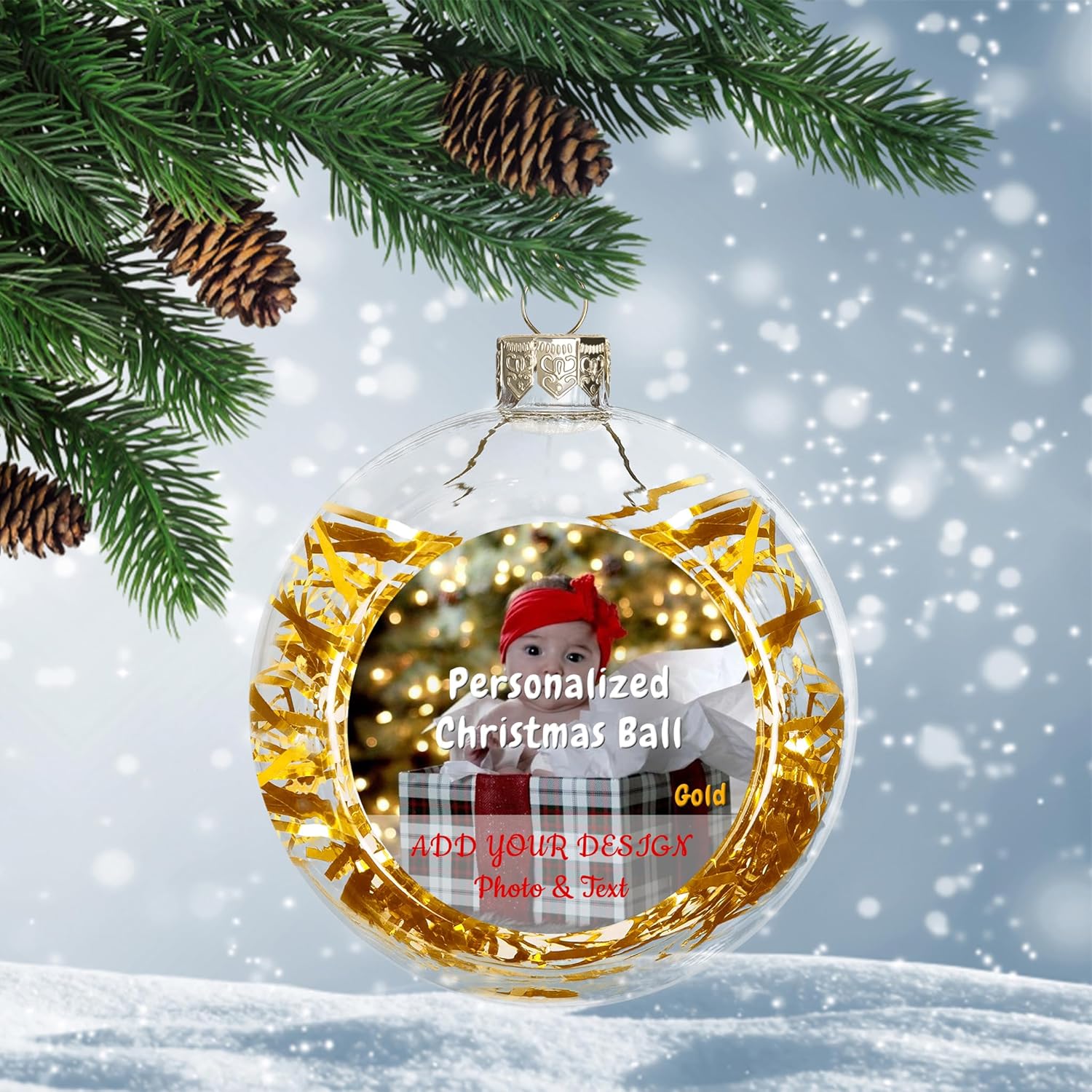 Adornos de bola de Navidad personalizados 2023 colgantes con imagen personalizada, adorno conmemorativo de árbol de cerámica, decoración de árbol de