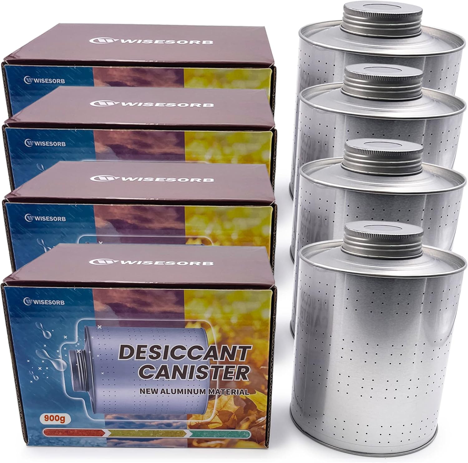 Paquete de 4 deshumidificadores de 31.75 oz para el hogar, deshumidificador recargable seguro para pistolas, accesorios seguros para armas de 2