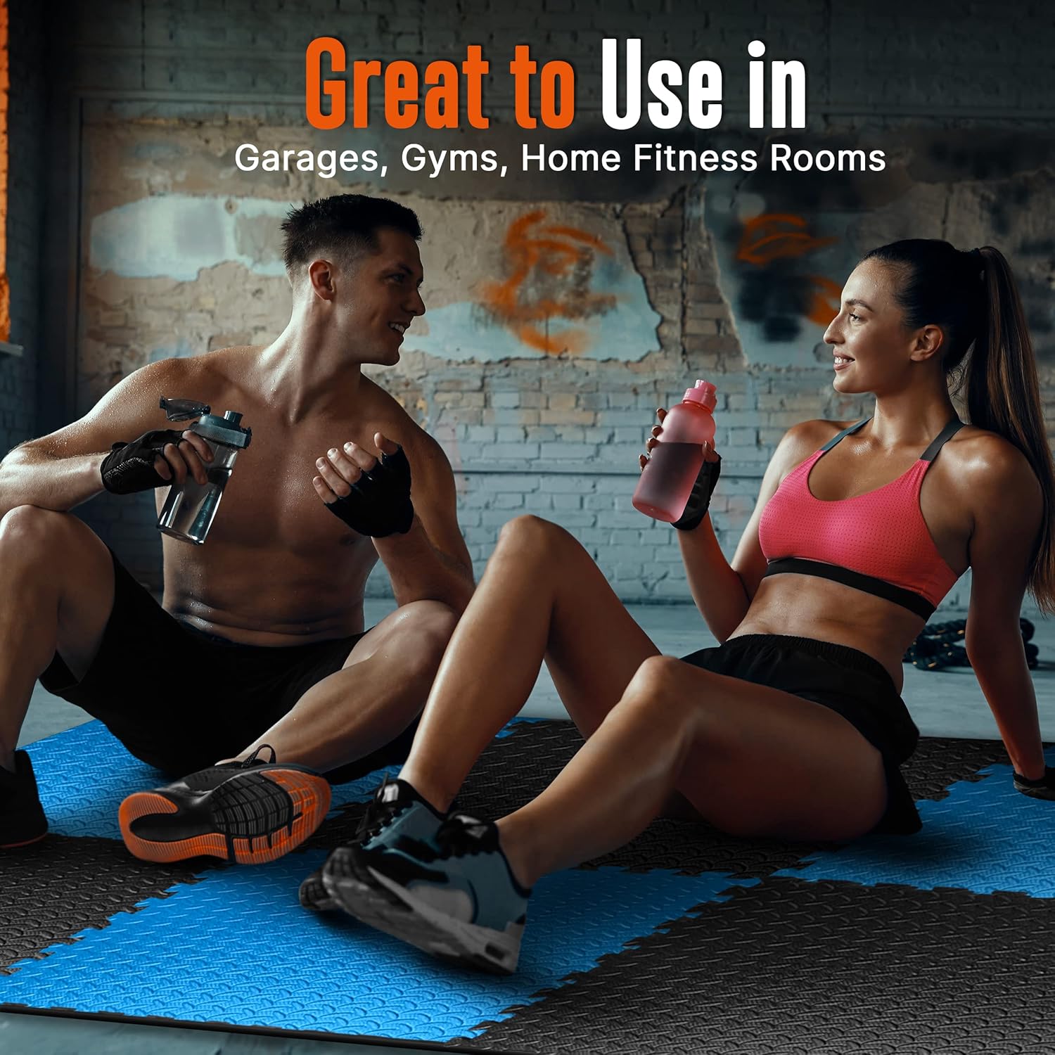 Thick Puzzle Exercise Mat Foam Interlocking Tiles Protect Floors from Gym Equipment Exercise, Durable Non-Skid Texture, Kid Baby Family Safe Easy to