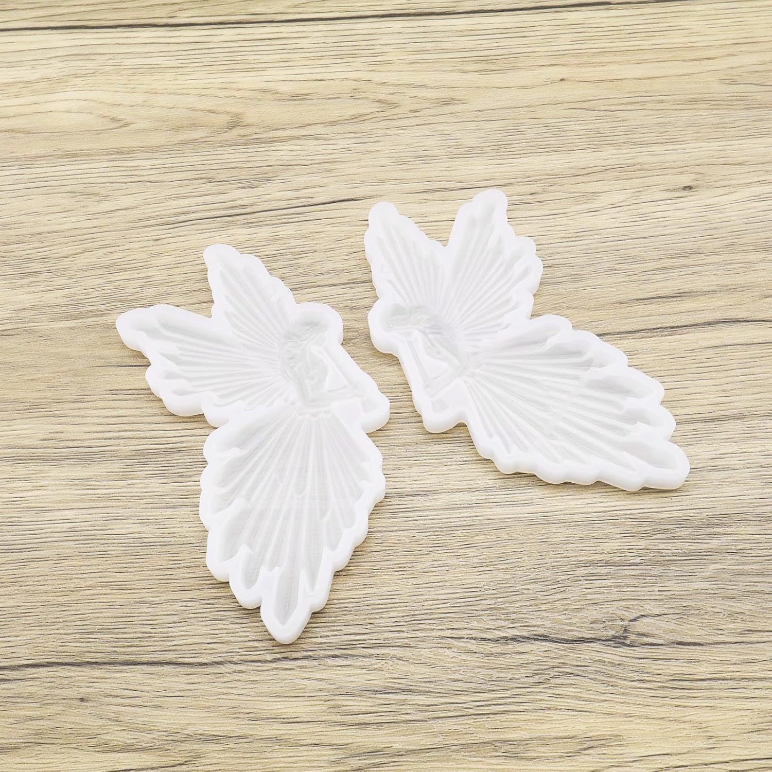 eMagTech Molde de resina de hada de ángel, molde de silicona para llavero, colgante, aretes, pastel, fondant, decoración, joyería, manualidades, 2