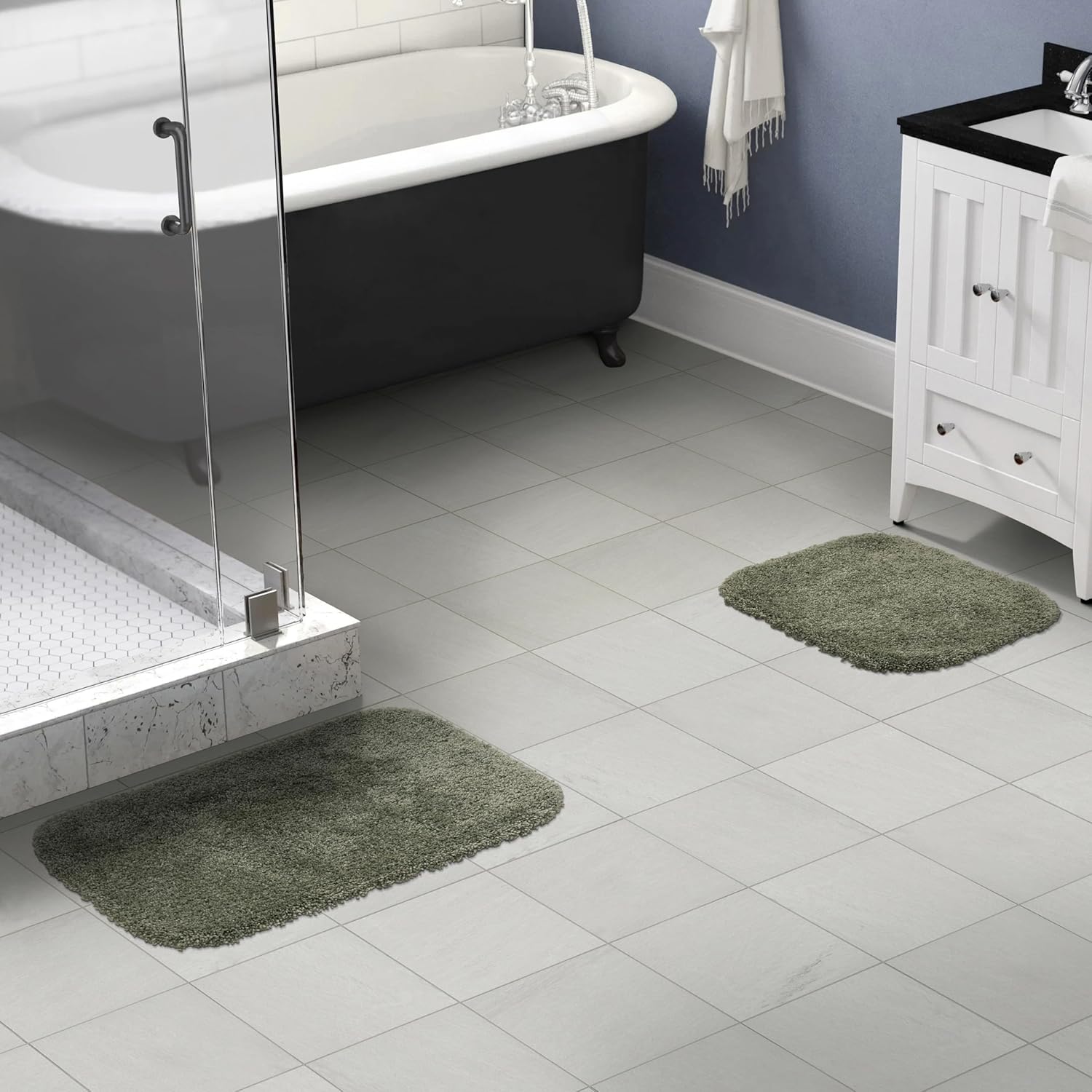 Garland Rug Serendipity – Juego de 2 alfombras de baño lavables de nailon lanudo