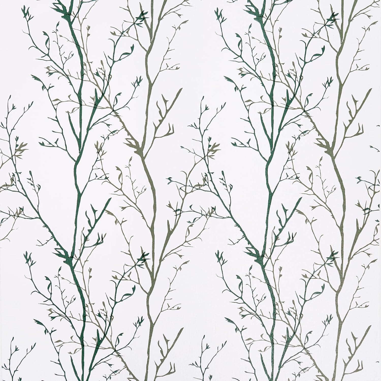 Melwod Papel tapiz de ramas de árbol verde, 17.7 x 472 pulgadas, papel tapiz moderno de ramas de árbol, papel tapiz floral, autoadhesivo, extraíble,