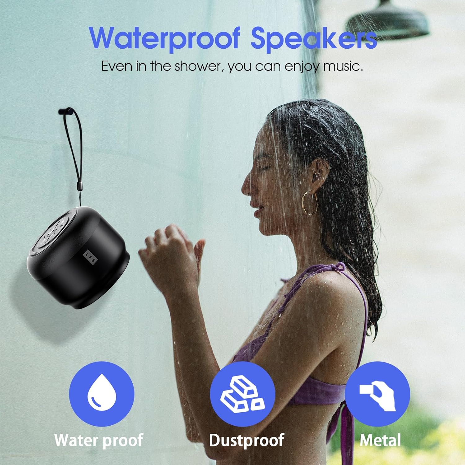 LFS Altavoz Bluetooth portátil, pequeño altavoz Bluetooth, reproducción ultra larga de 15 horas, emparejamiento TWS, adecuado para el hogar,