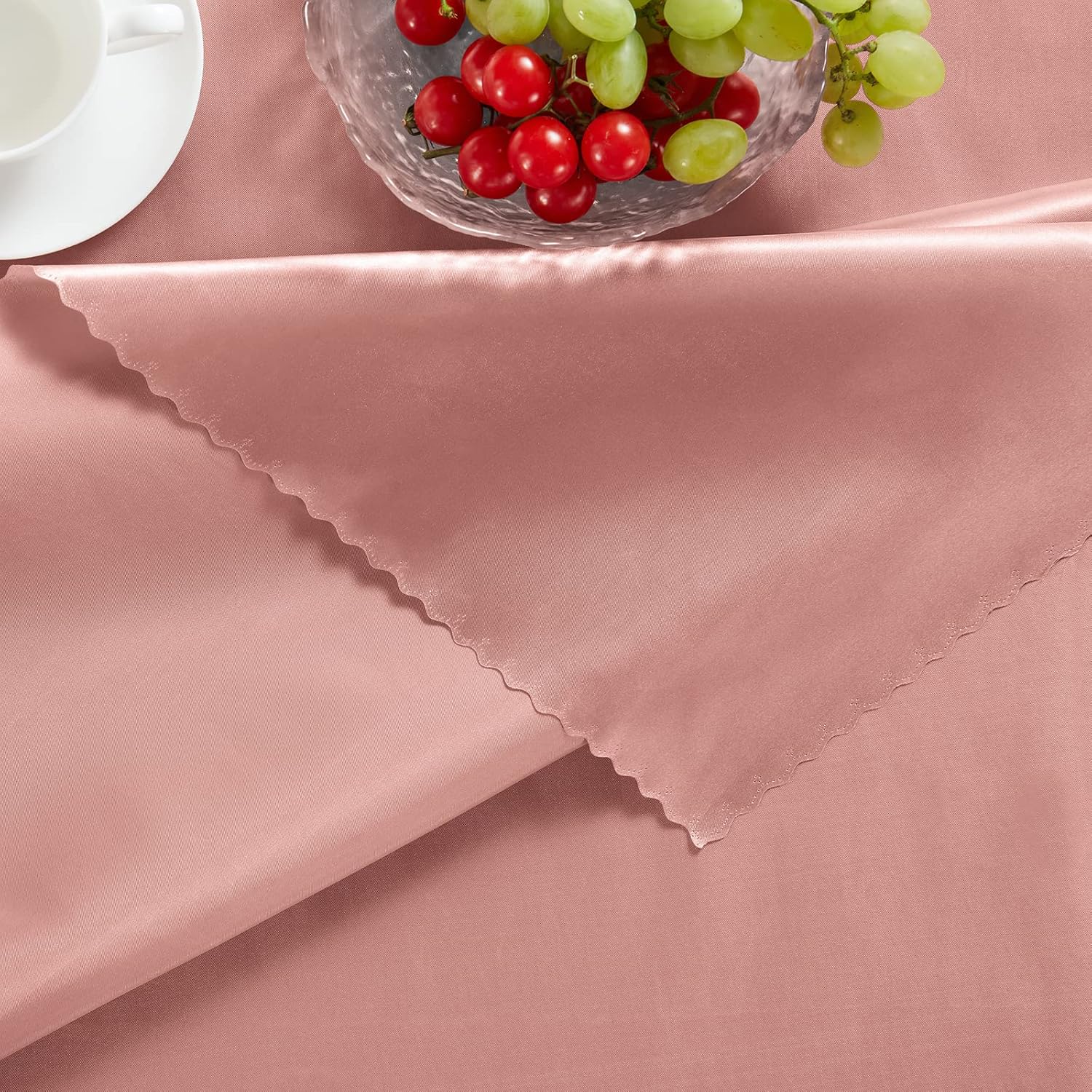 Homiest 1 paquete de mantel de satén de 60 x 84 pulgadas, color oro rosa, mantel de mesa rectangular sedoso, manteles de satén para boda, recepción,