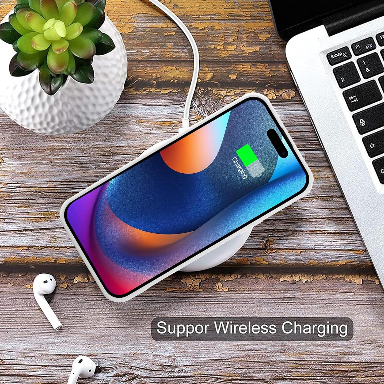 MZELQ Funda de silicona compatible con iPhone 15 Pro Max, funda protectora para cámara con tarjetero + protector de pantalla, funda con ranura para