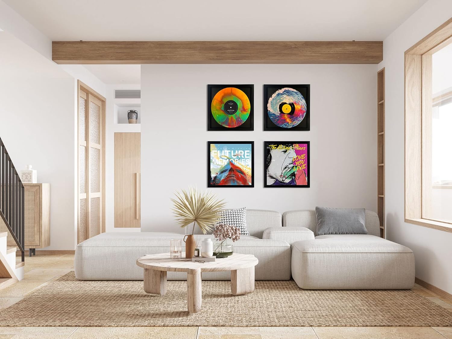 4 piezas, 12.4×12.3 in, LP-Rahmen-Display mit schwarzer Matte, hergestellt zur Präsentation von Vinyl-LP-Schallplatten oder Vinyl-LP-Albumhüllungen,