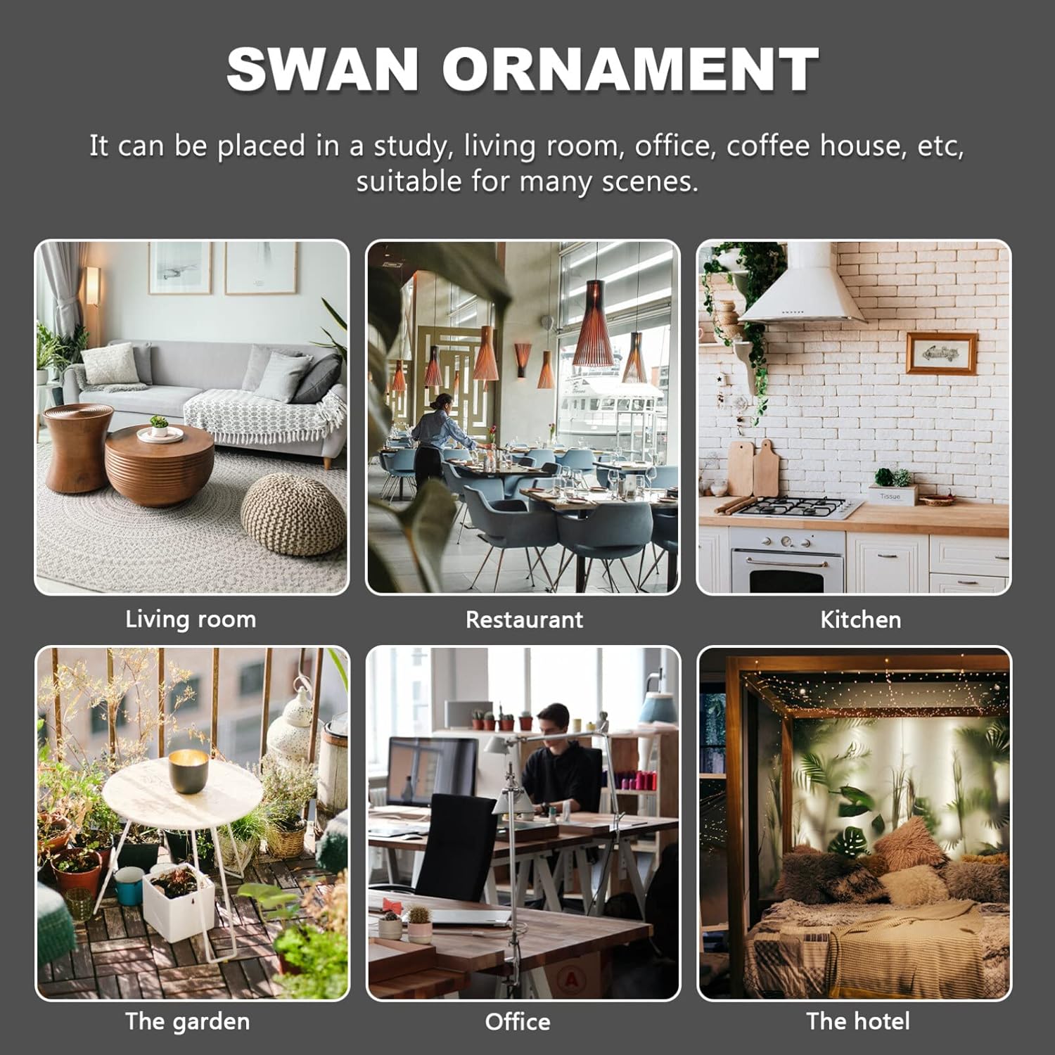 Centro de mesa de cisne, estatuas de cisne de espuma estante para decoración del hogar, accesorios de escritorio, adorno de cisne, figura