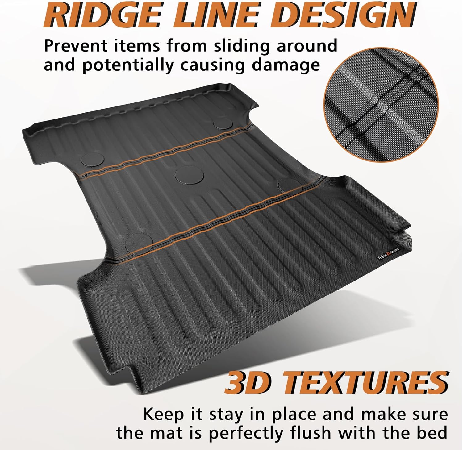 TripleAliners Tapete para caja de camioneta compatible con Dodge RAM 150025003500 2002-2018, accesorios de 6 pies 4 pulgadas, alfombrilla de cama de