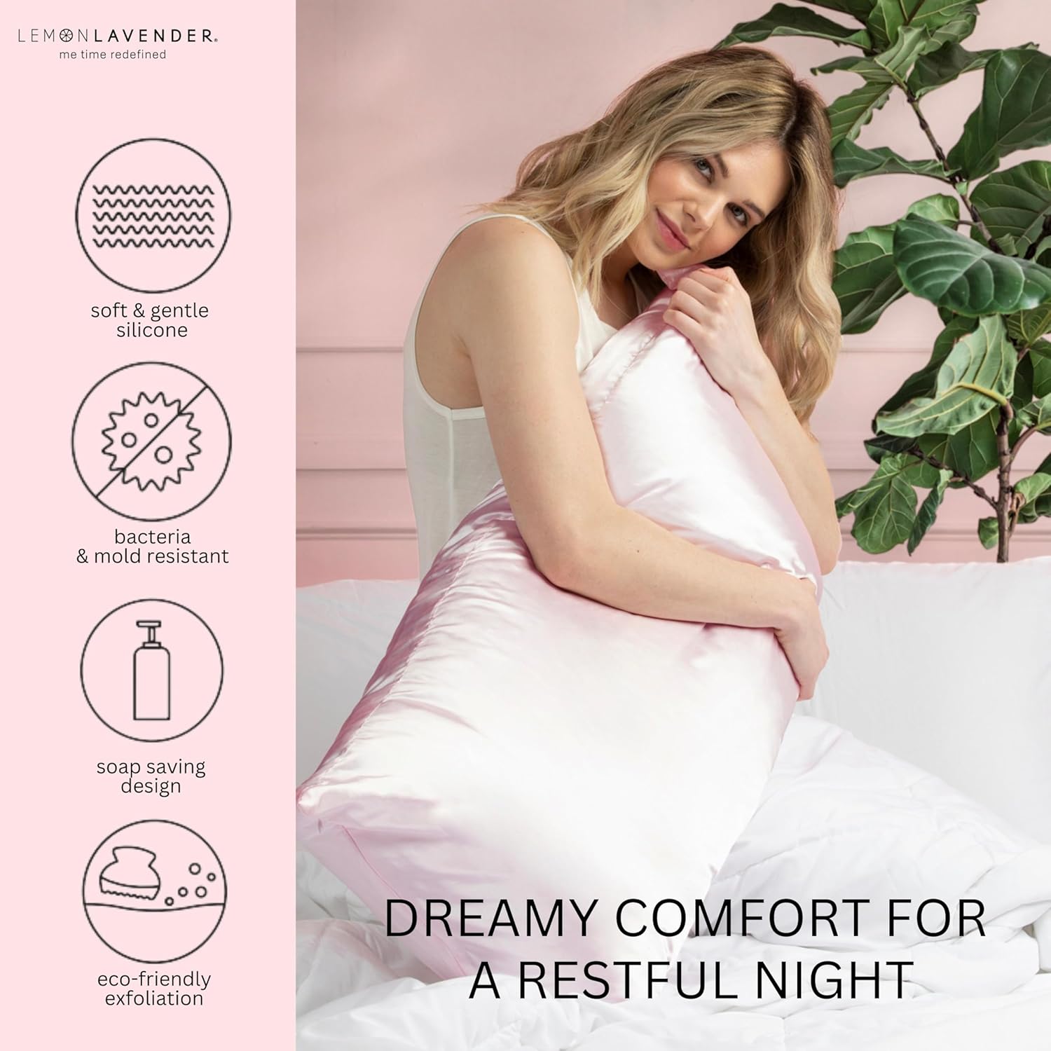 Lemon Lavender Funda de almohada de satén sedoso de lujo para piel y cabello de 22 x 40 pulgadas eleva tu rutina de sueño y cuidado del cabello –