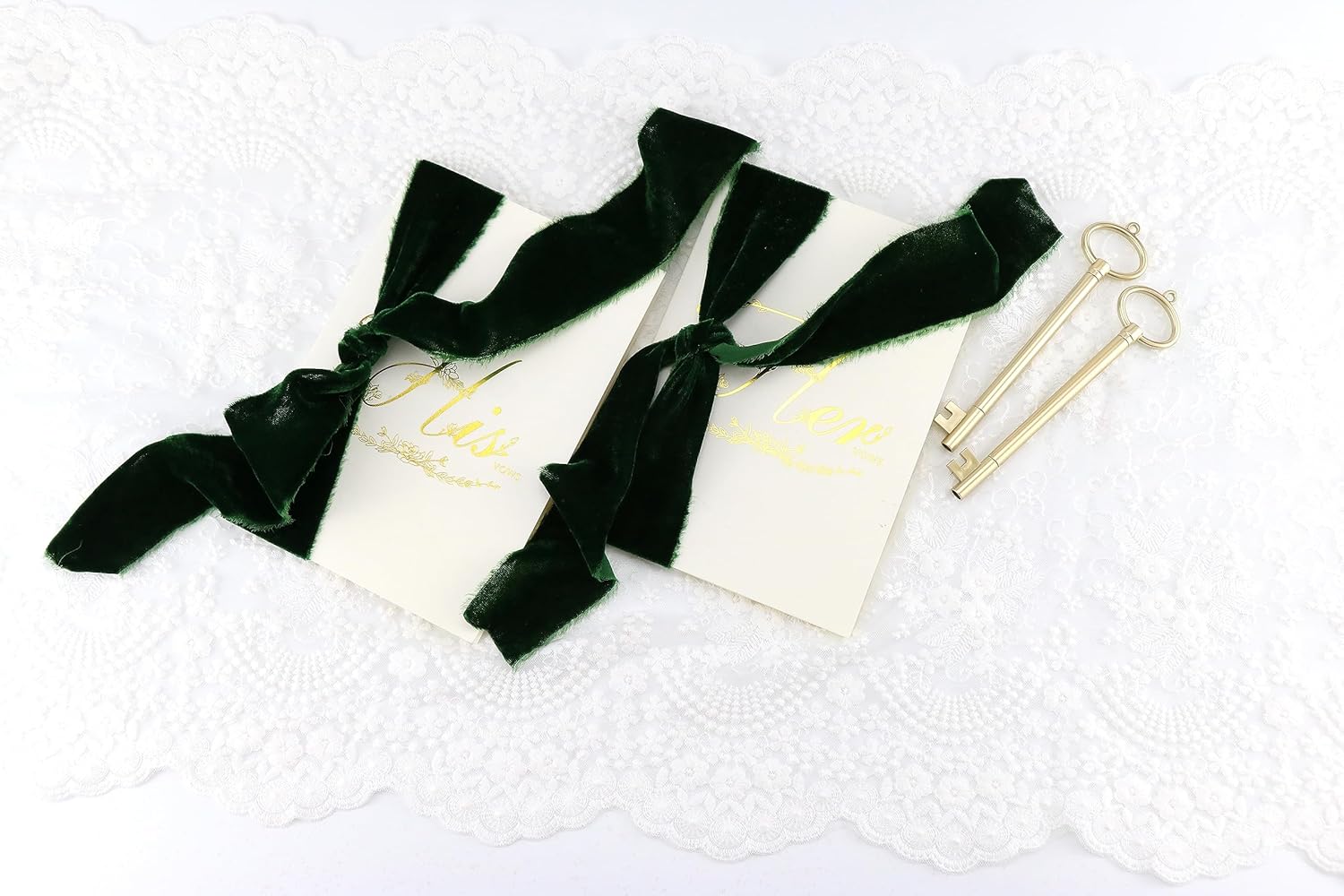 Cinta de terciopelo verde de 2 pulgadas x 3 yardas, cinta de terciopelo de seda deshilachada rasgada a mano para envoltura de regalos, invitaciones,