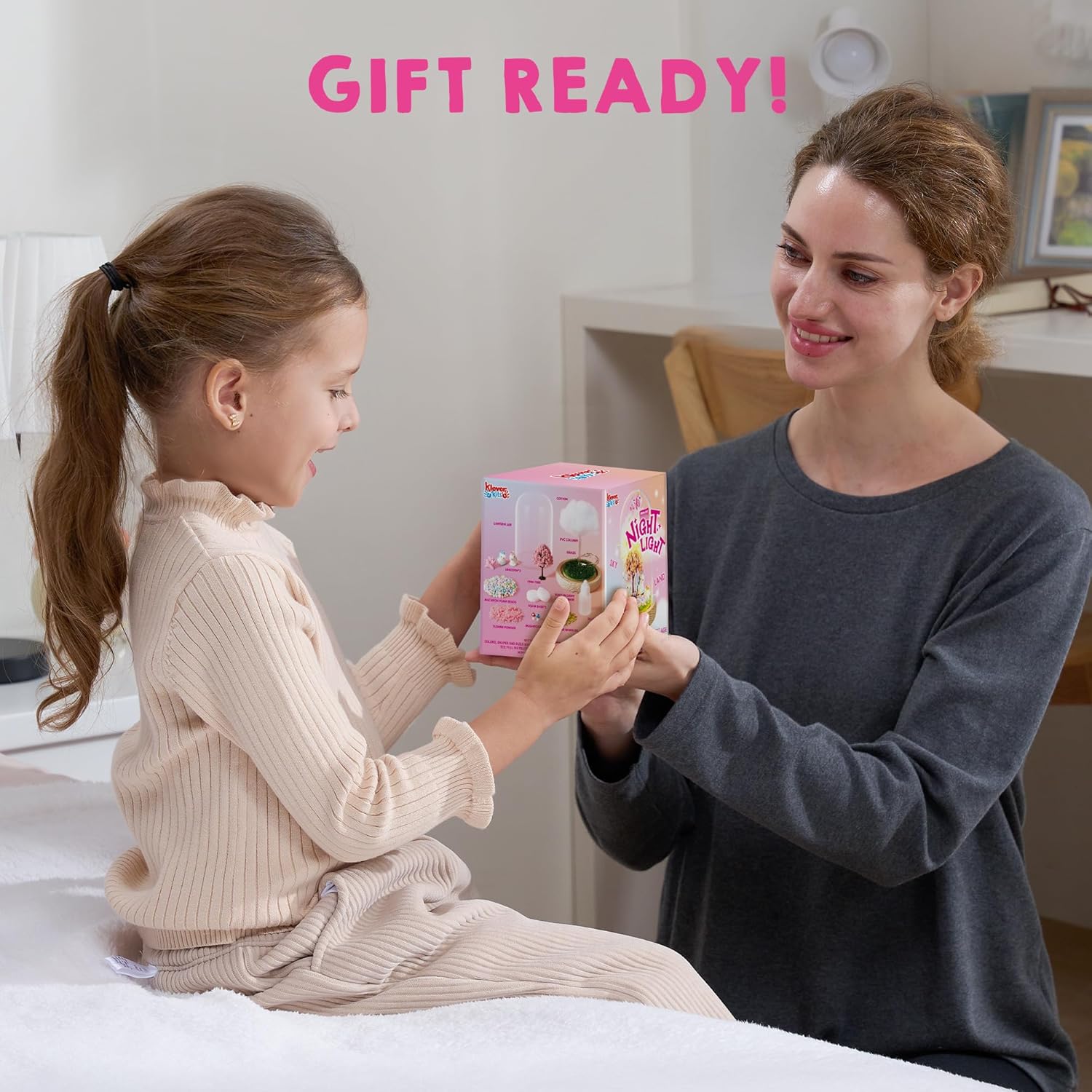 JOYIN Luz nocturna de unicornio de 2 capas, regalos de manualidades de cumpleaños para niñas y niños, kit de terrario de unicornios para niños,