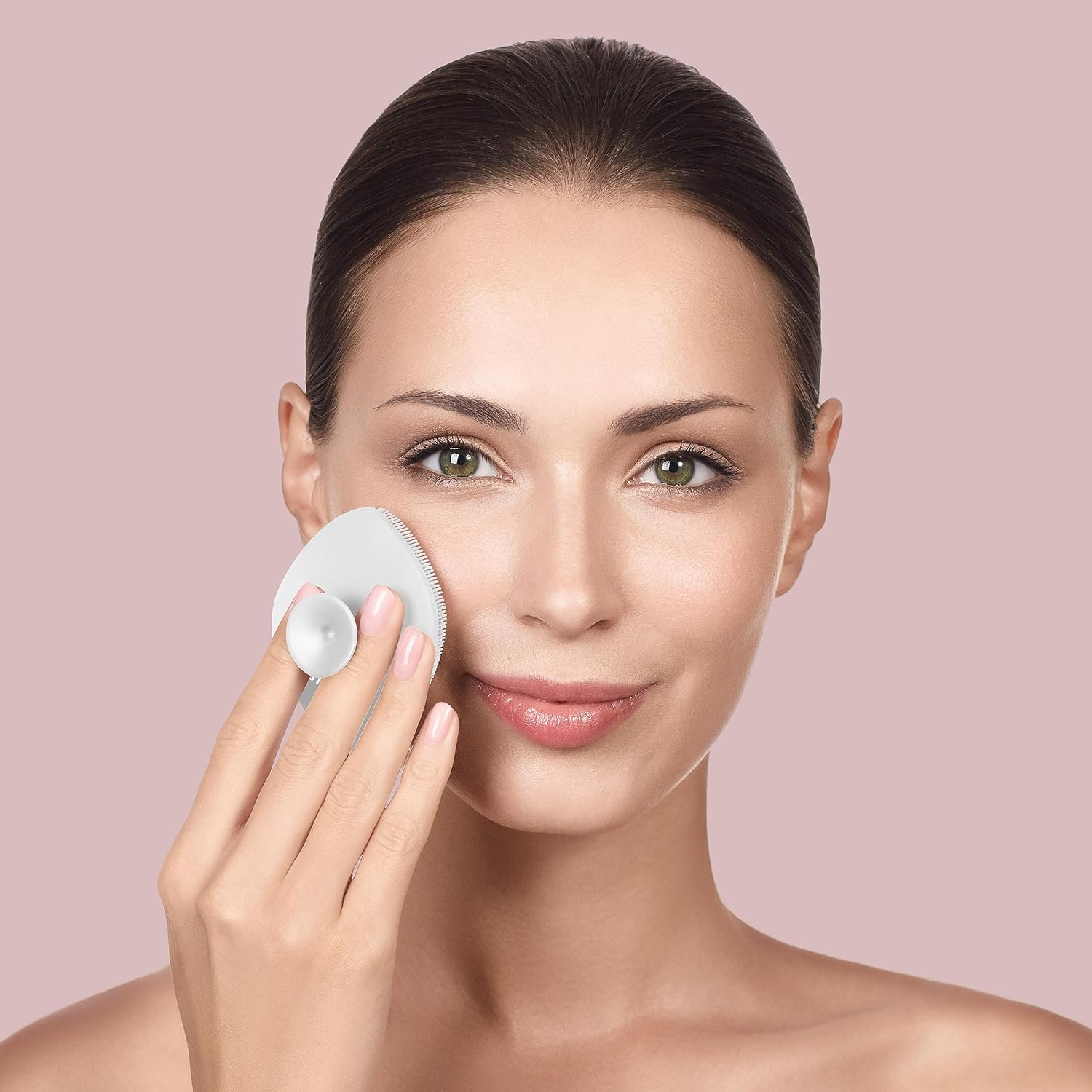 GESKE SmartAppGuided Cepillo facial  4 en 1  Cepillo de limpieza facial profesional con mango  Cepillo facial de silicona suave para limpieza de la