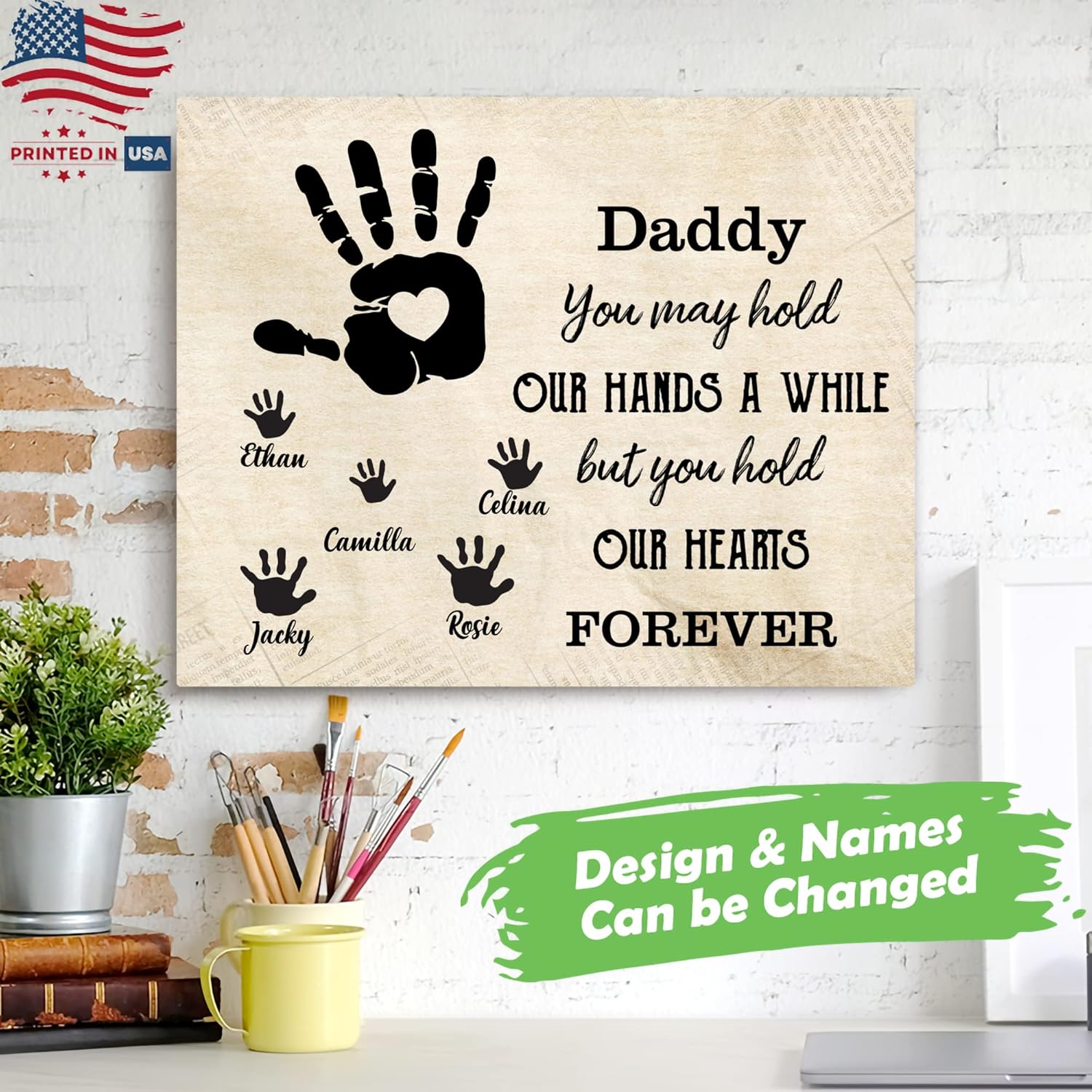 Gossby Lienzo personalizado envuelto para papá  Regalo personalizado para papá nuevo regalo para papá por primera vez de bebé niño con diseños de