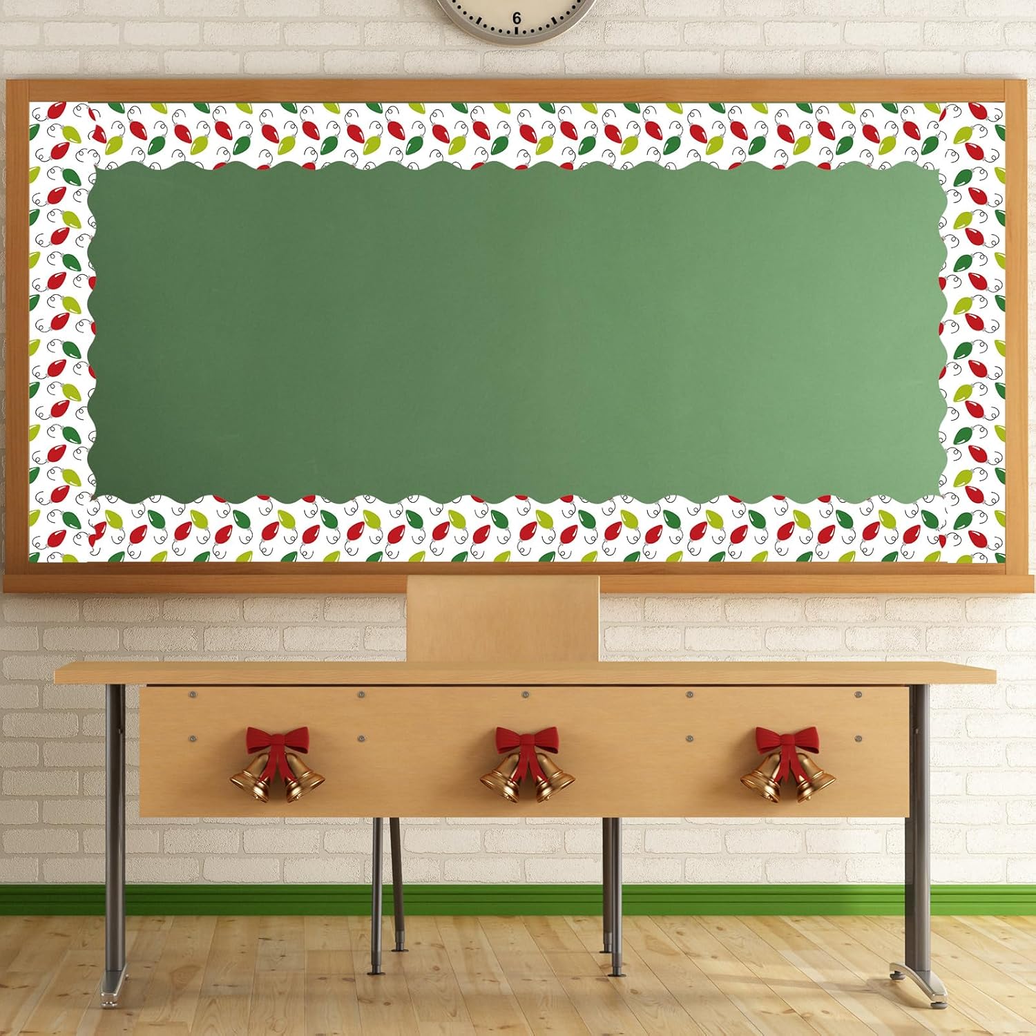Whaline Bordes de tablón de anuncios de Navidad de 69 pies, muñeco de nieve, hombre de jengibre, caramelo, bulbo autoadhesivo, para decoración de