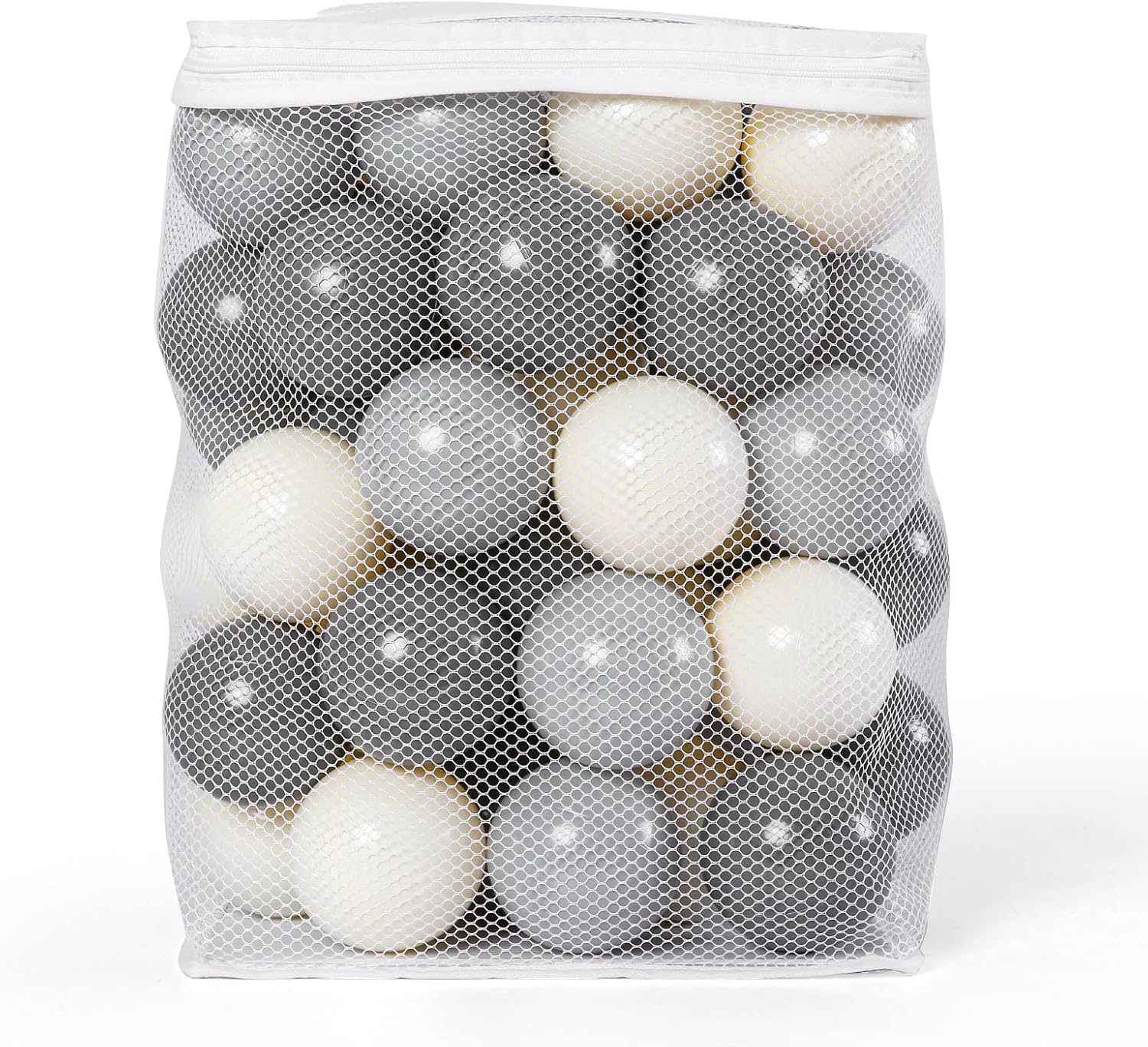 TRENDPLAY Pelotas de 2.75 pulgadas, sin BPA y no tóxicas, estimulan los sentidos y fomentan el desarrollo cognitivo, blanco crema + gris oscuro +