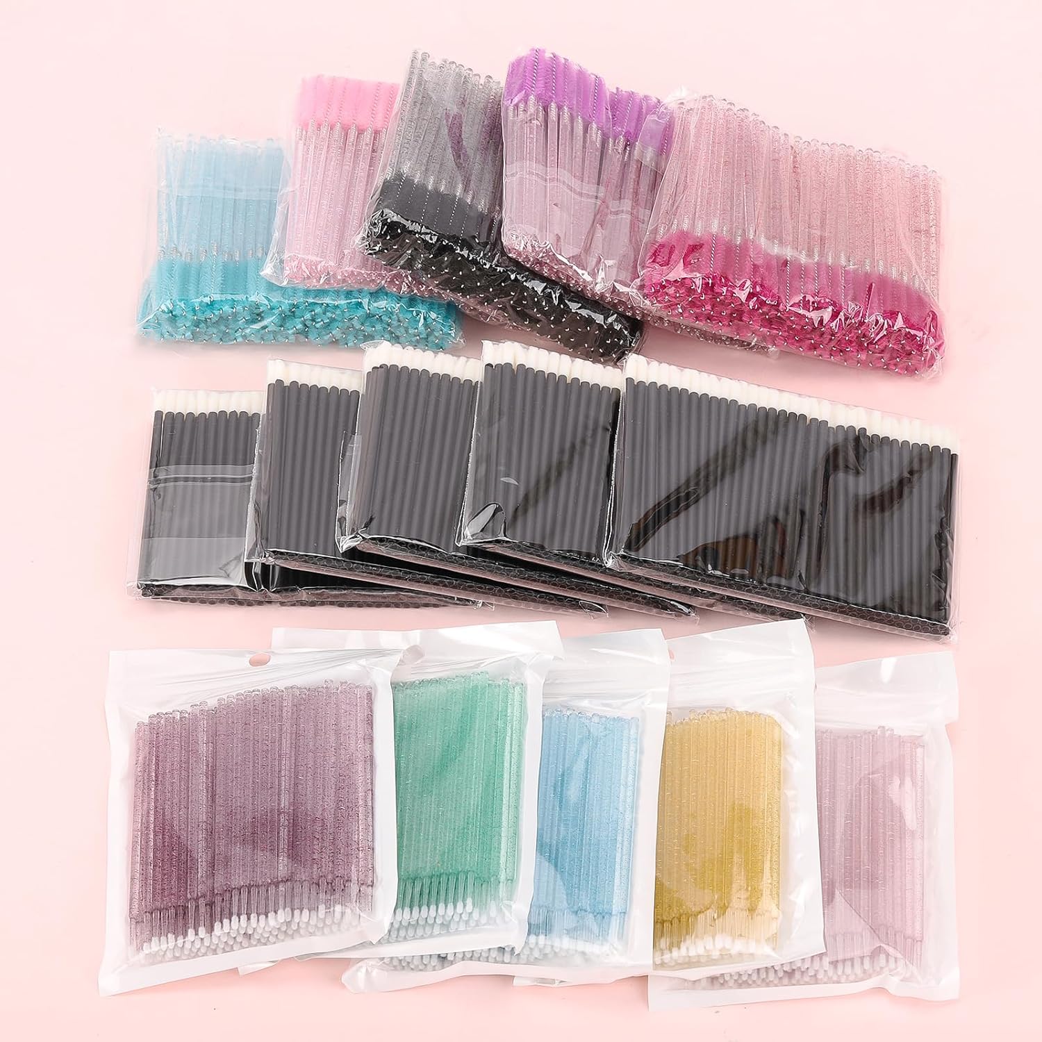 1500 varitas de rímel desechables, carretes de labios, micro hisopos, aplicadores de lápiz labial, brochas de pestañas, herramienta aplicadora de